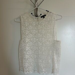 Dynamite White Lace Sleeveless Blouse
